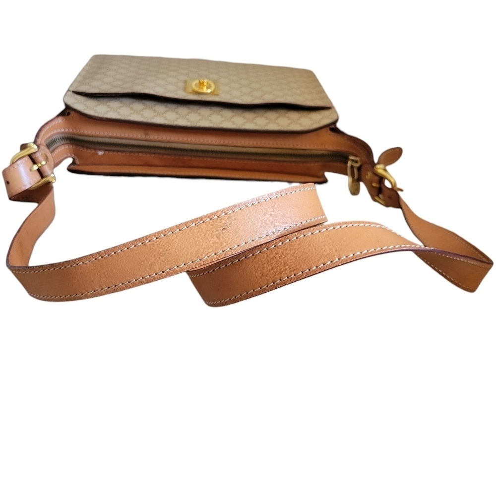 Celine Brown Monogram Crossbody Bag with Gold Plate - Picture 12 of 16